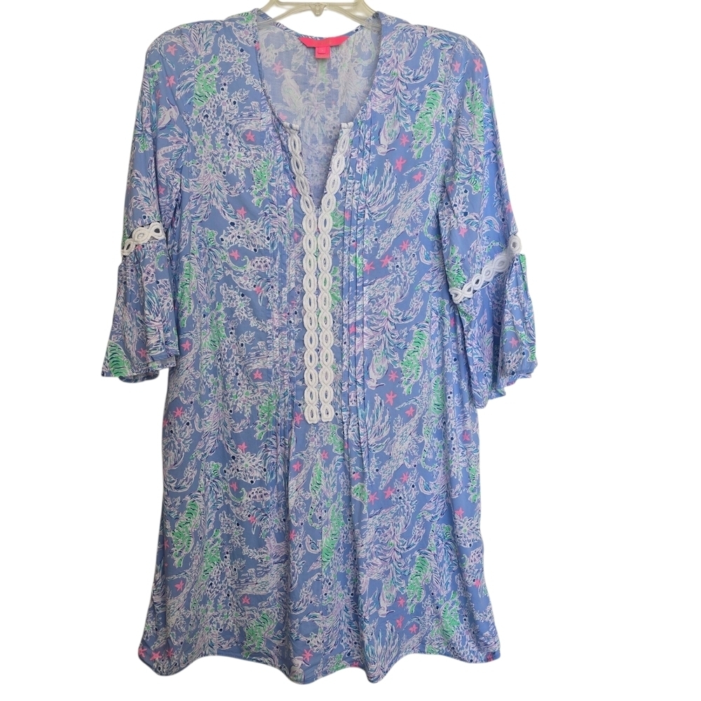 Lilly Pulitzer Vibrant Blue and Pink Tunic Dress